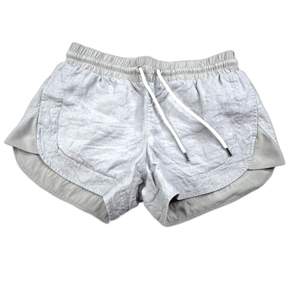 Athleta Beachside Bali Gray Athletic Shorts with Linen Blend
